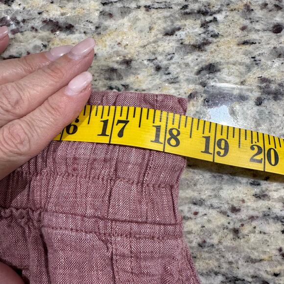 Athleta Cabo Linen Wide Leg High Waisted Pants Plus Tawny Rose Orchard Pink 20 - Picture 6 of 9
